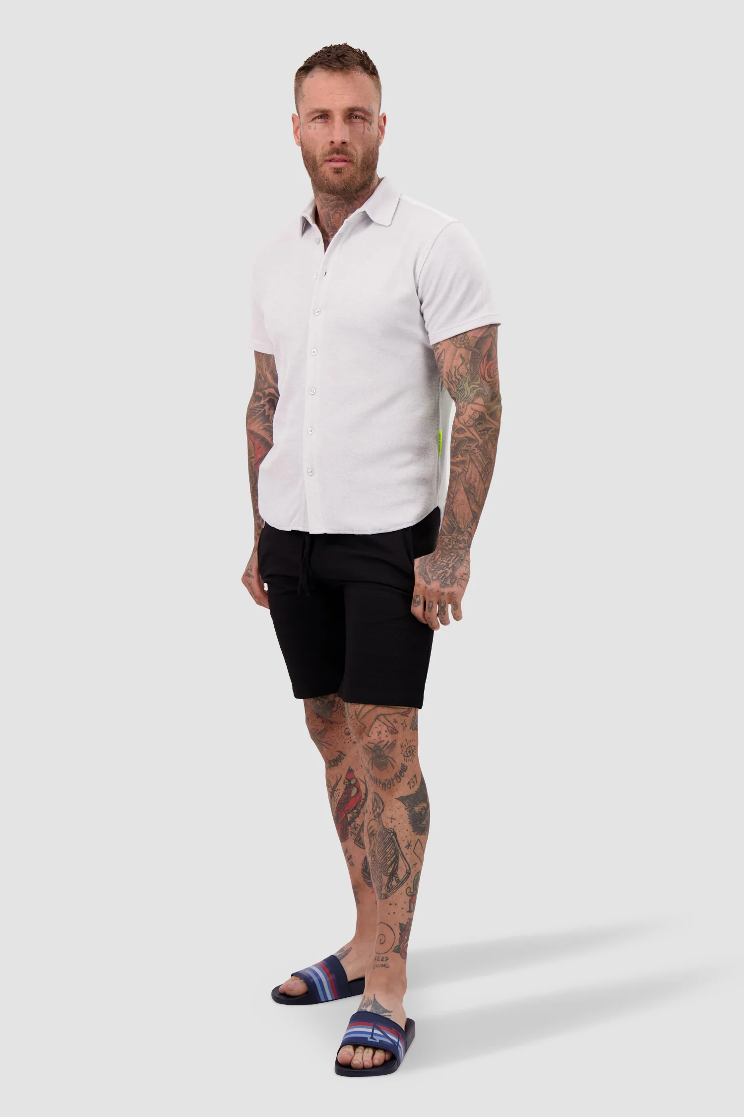 Bain De Mer Grey Towellin Shirt Short - Image 2