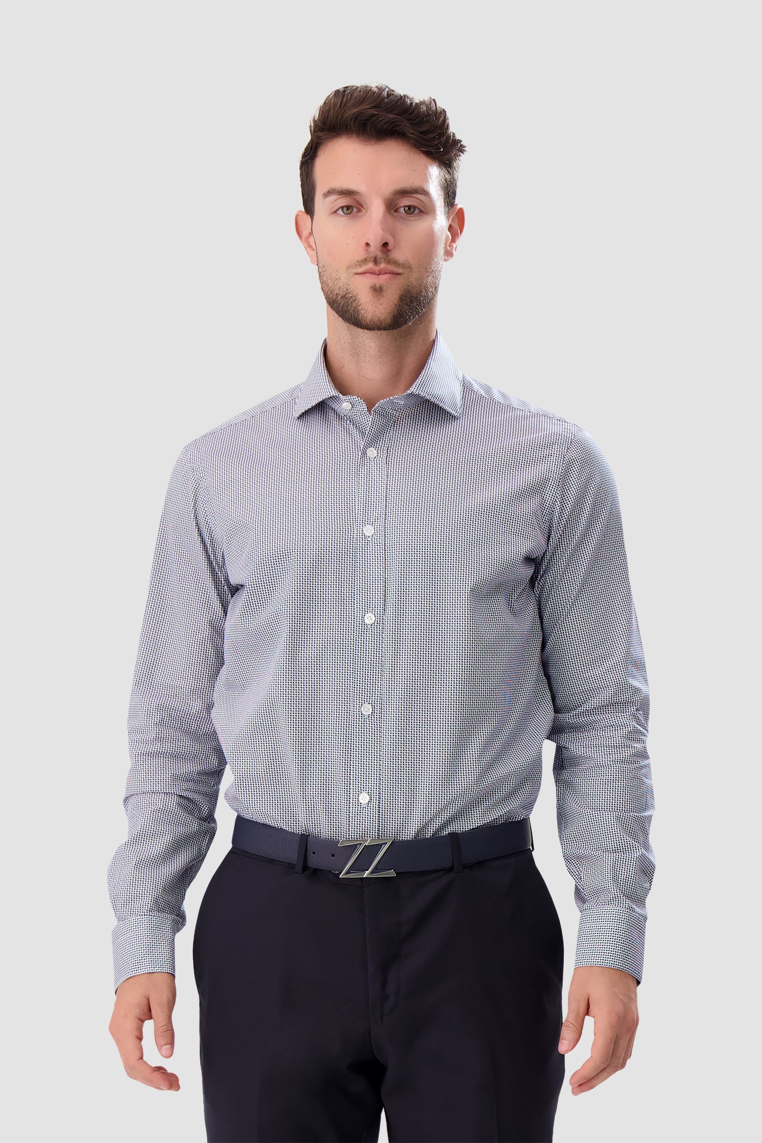 Barba Napoli White/Blue Classic Shirt - Image 2