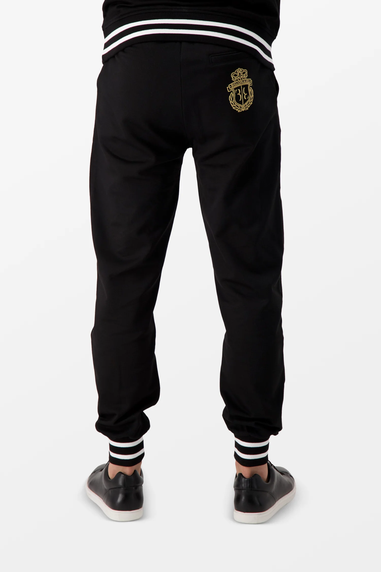Billionaire Black/Gold Crest Jogging Trousers - Image 5