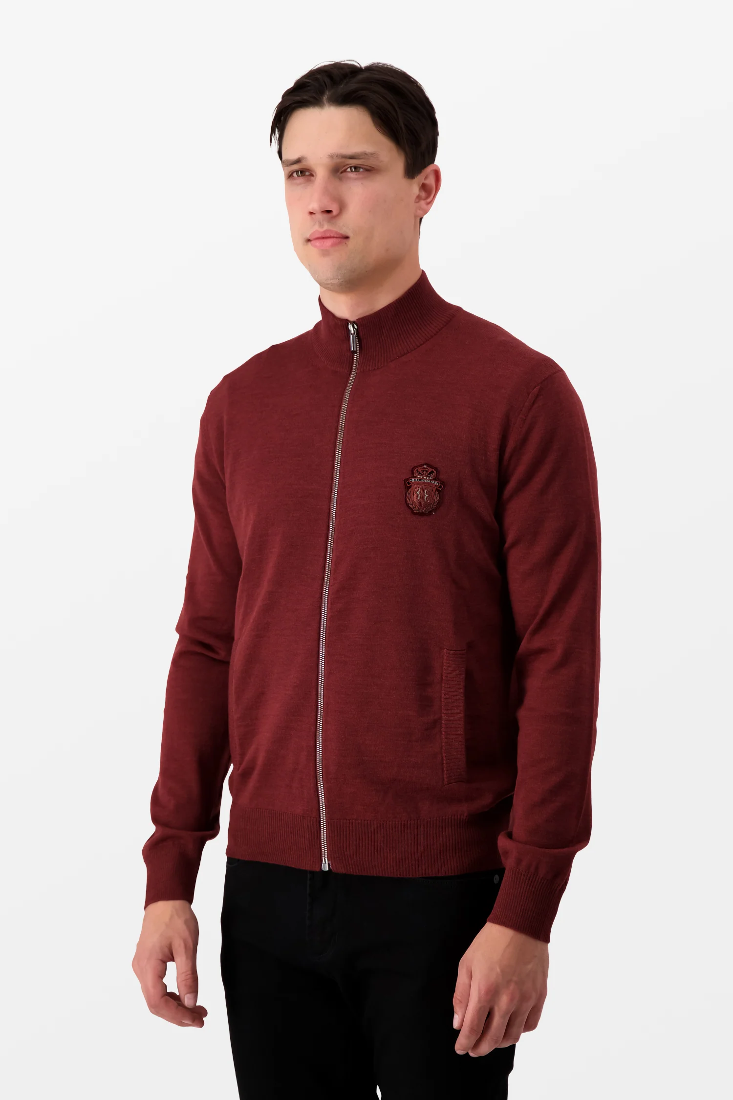 Billionaire Bordeaux Full Zip Crest Pullover - Image 4
