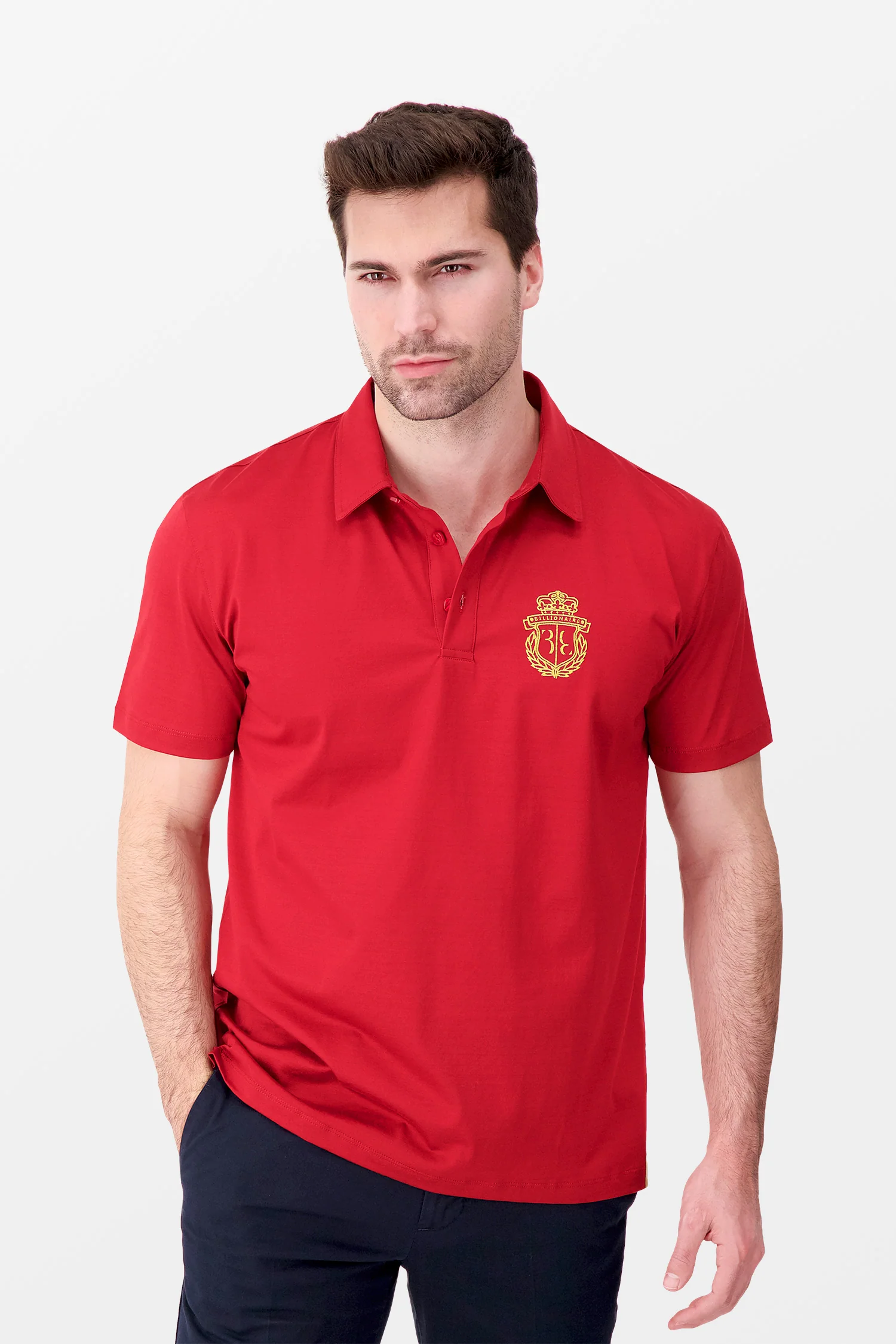 Billionaire Bordeaux SS Crest Polo - Image 3