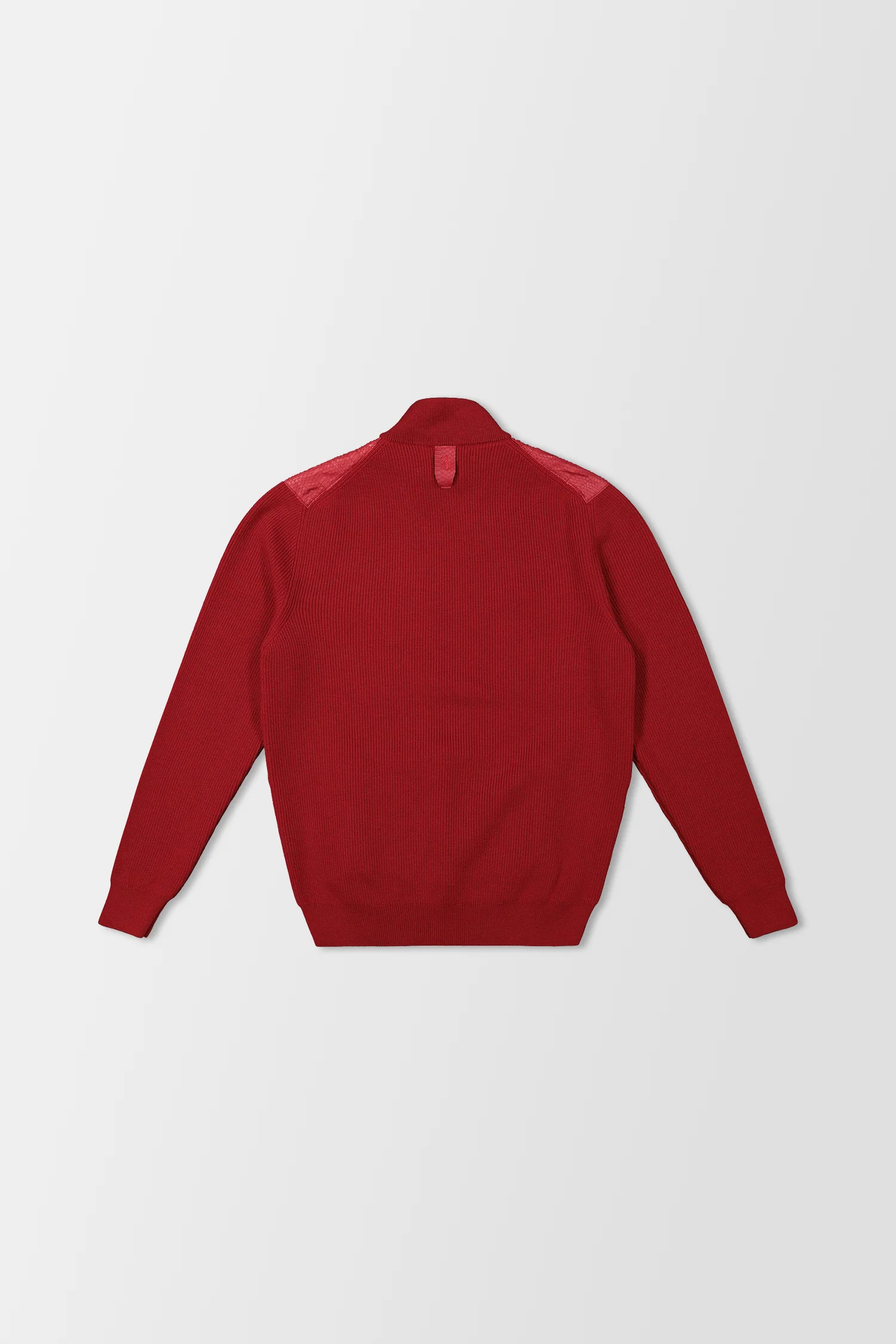 Billionaire Red Mock Zip Luxury Pullover - Image 4