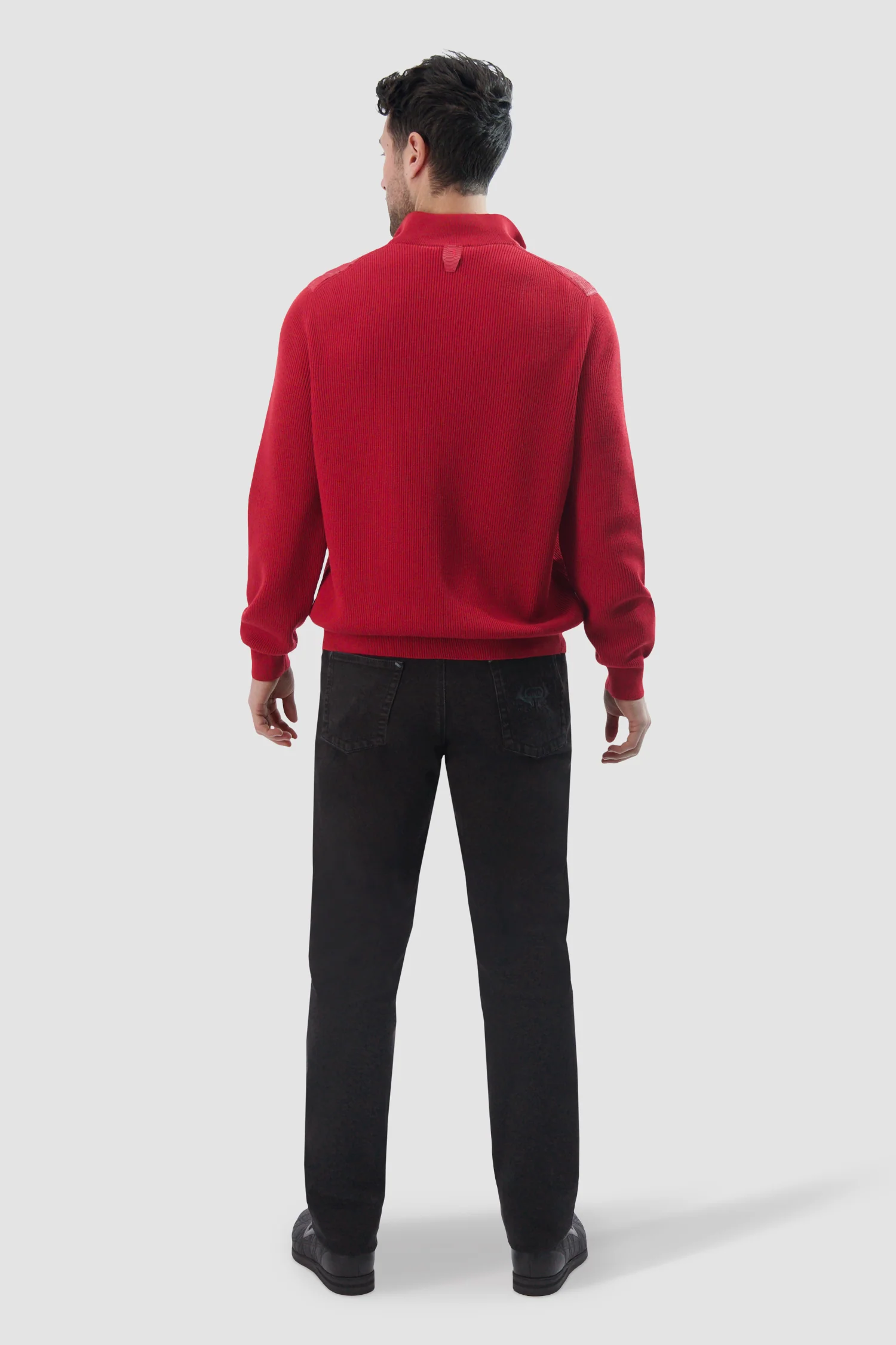 Billionaire Red Mock Zip Luxury Pullover - Image 5