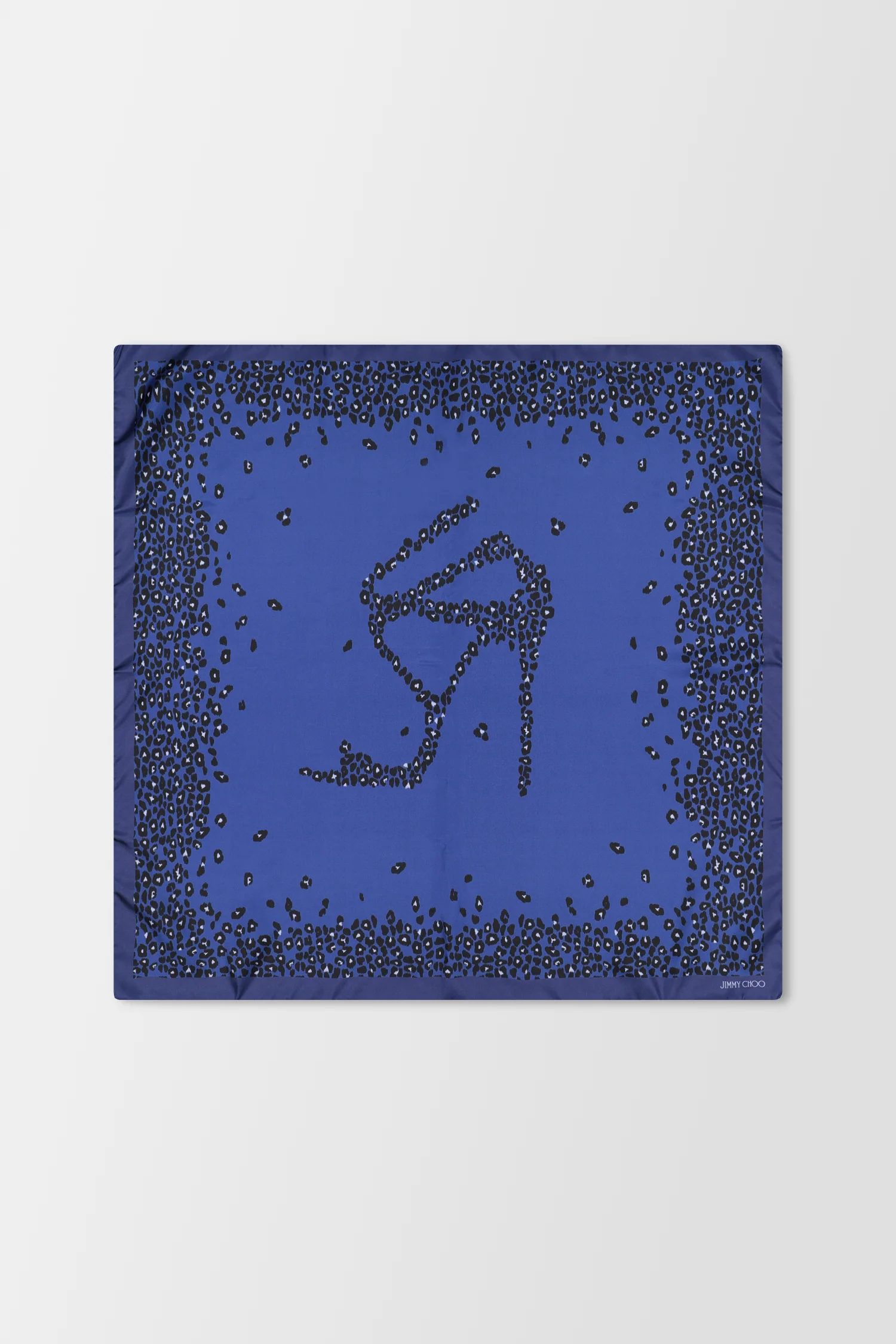 Jimmy Choo Blue Silk Foulard Scarf