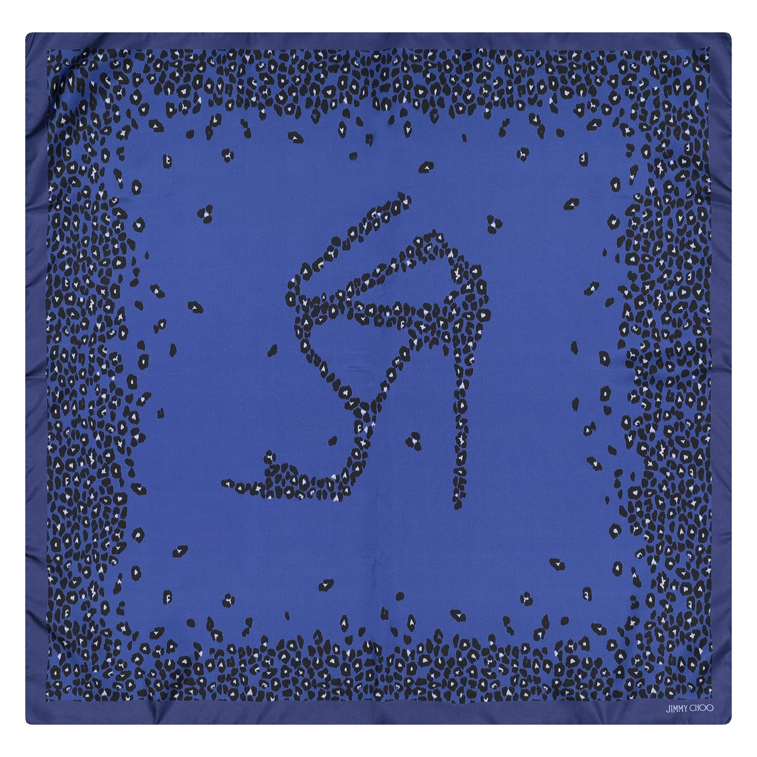 Jimmy Choo Blue Silk Foulard Scarf - Image 3