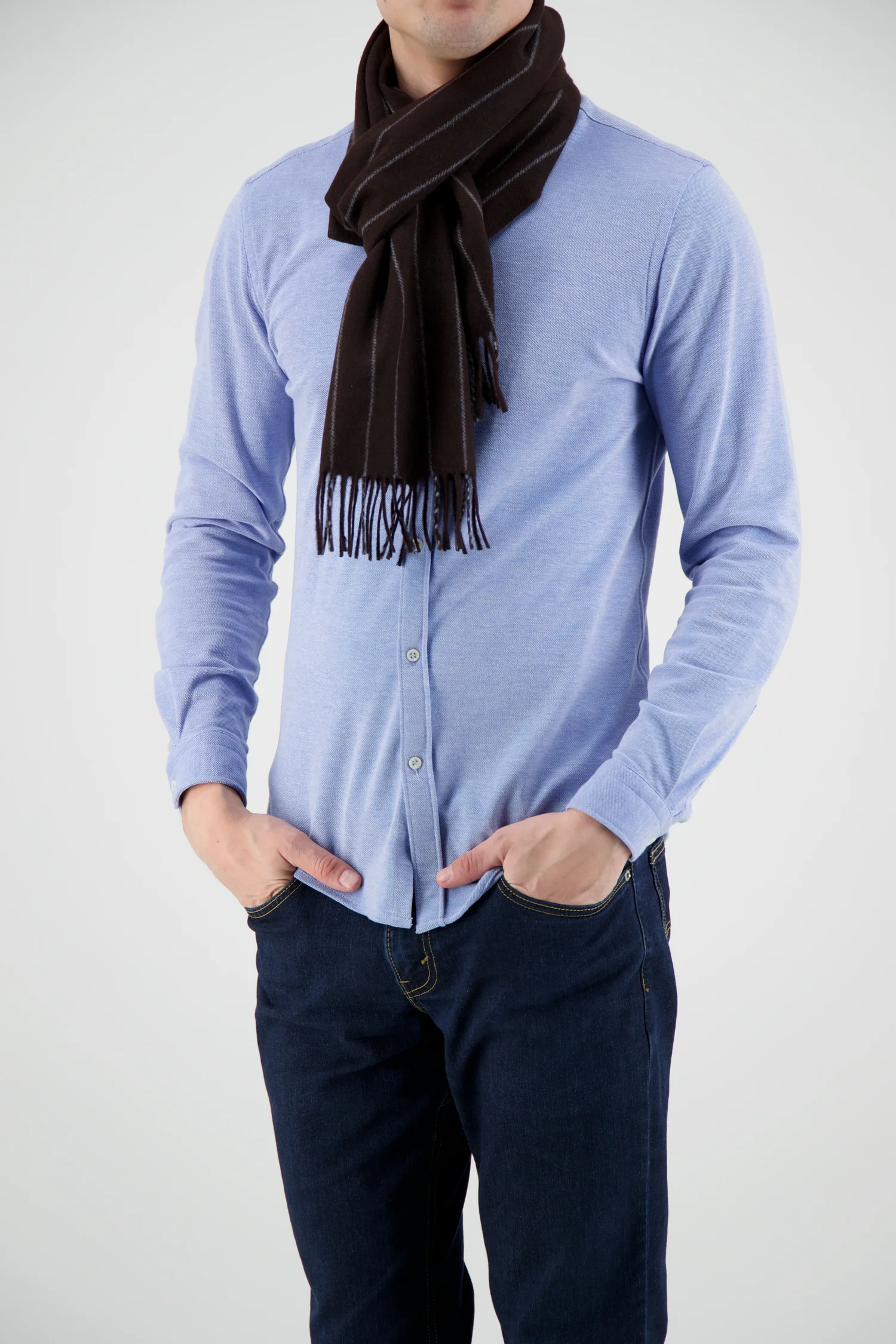 Joshua Ellis Dark Brown Scarf - Image 4