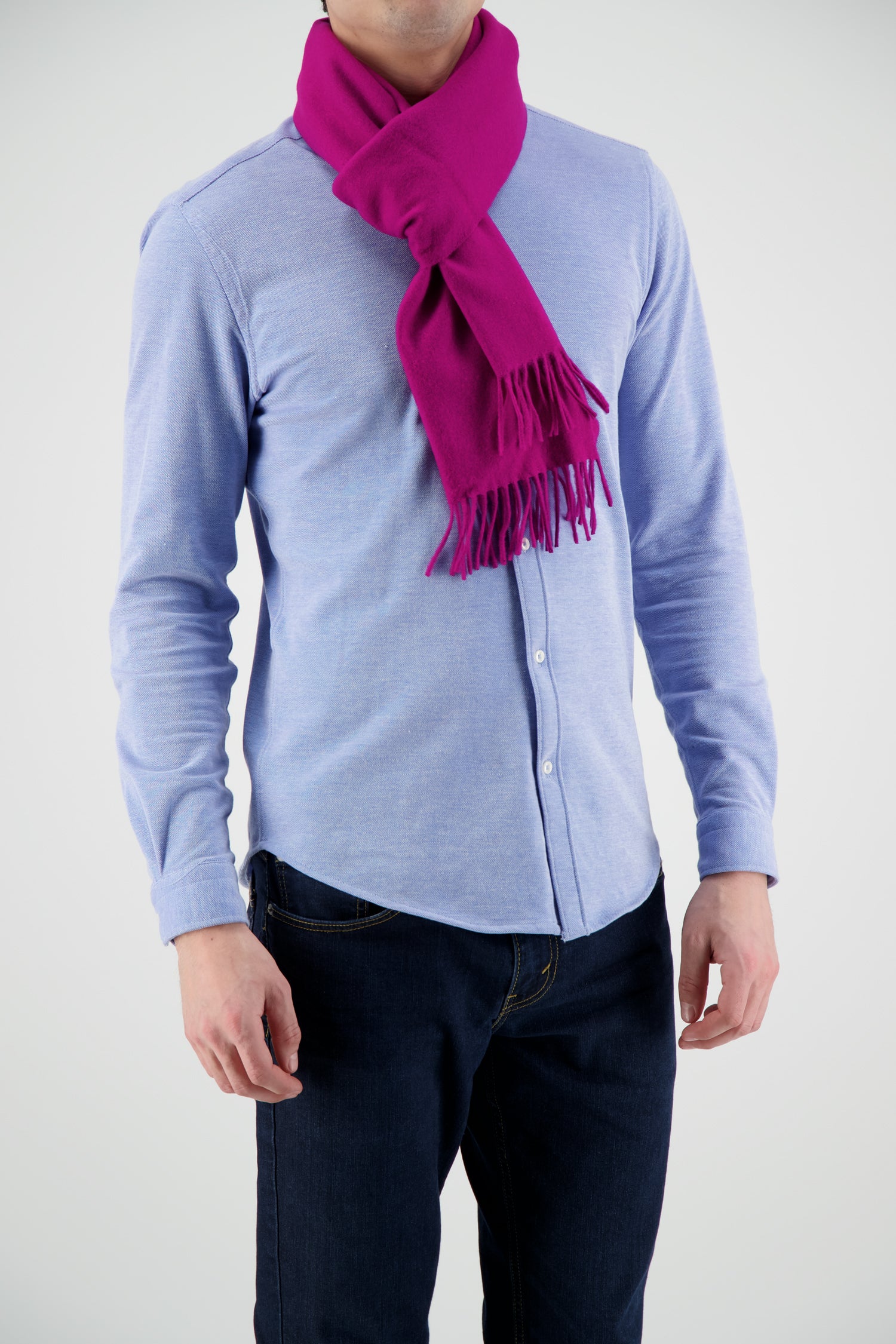 Joshua Ellis Fuchsia Classic Tassel Hem Scarf - Image 4