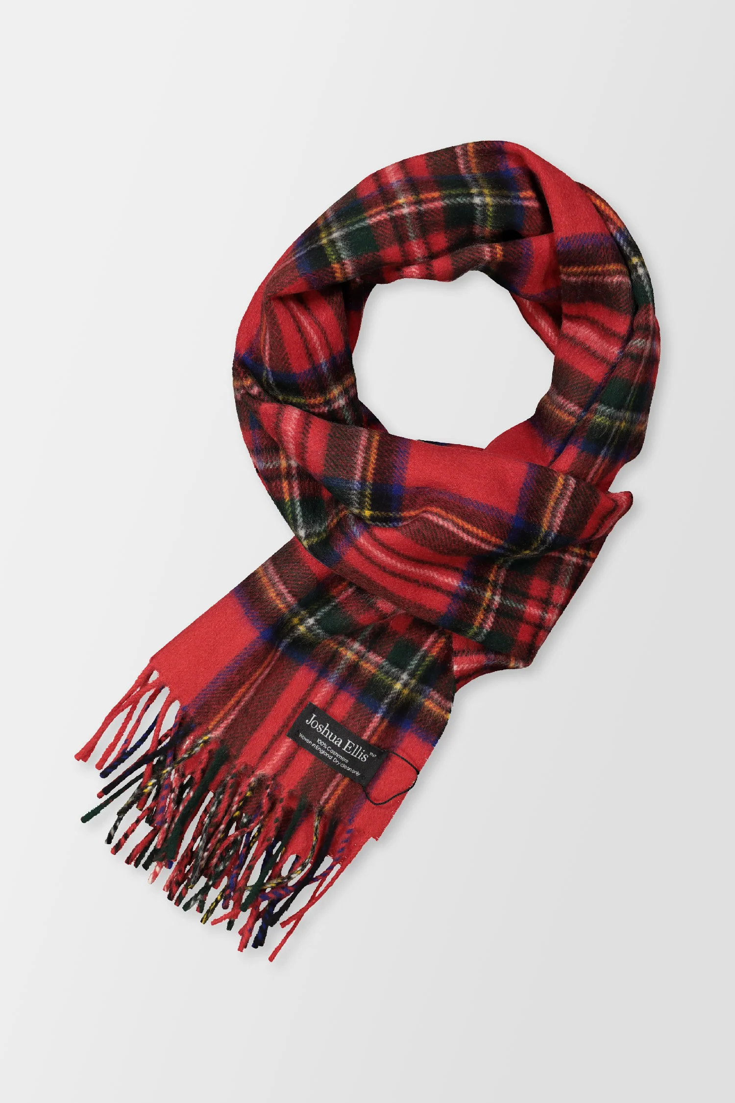Joshua Ellis Red Classic Tartan Brushed Royal Scarf - Image 2