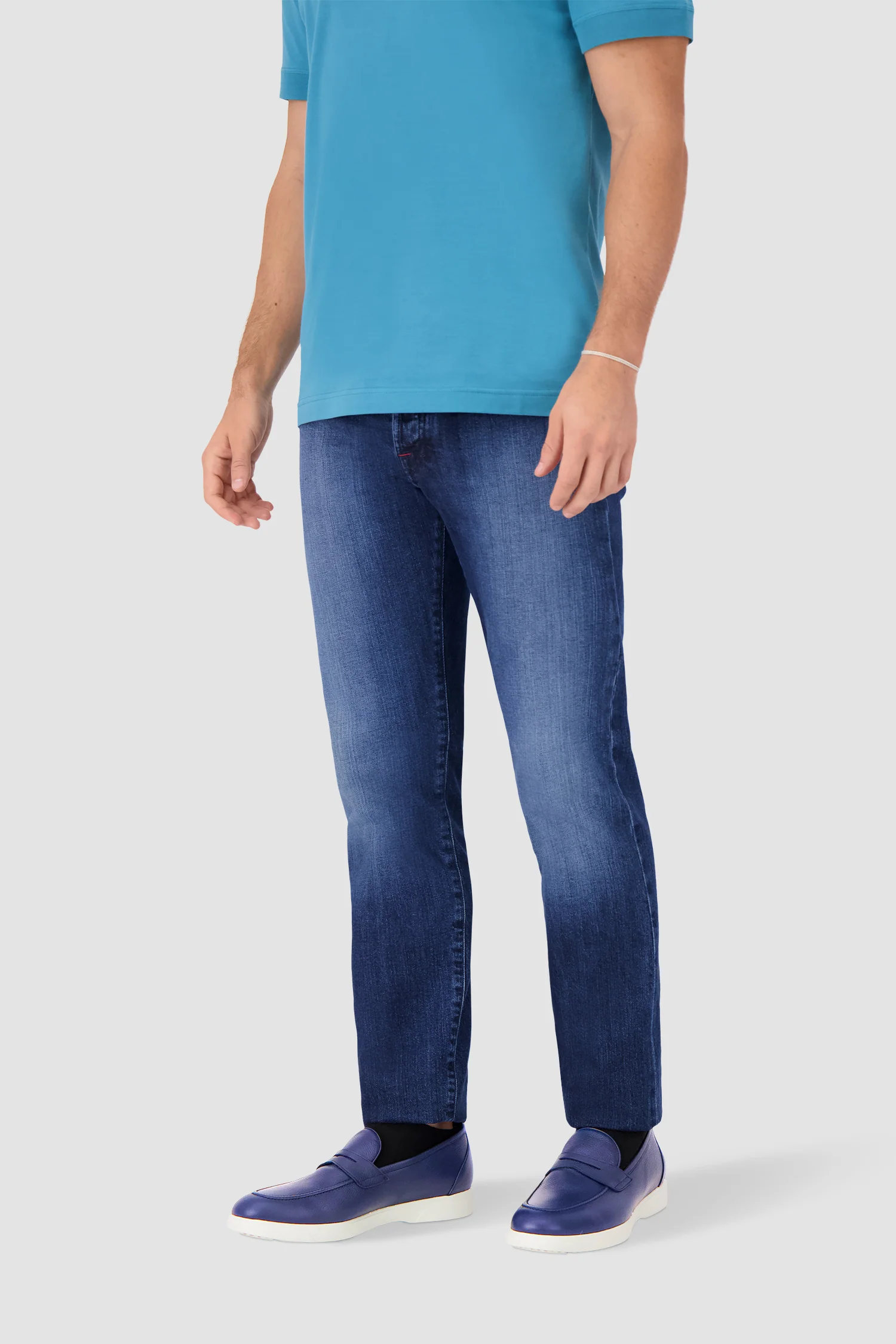 Kiton Blue Leather Loafers - Image 4