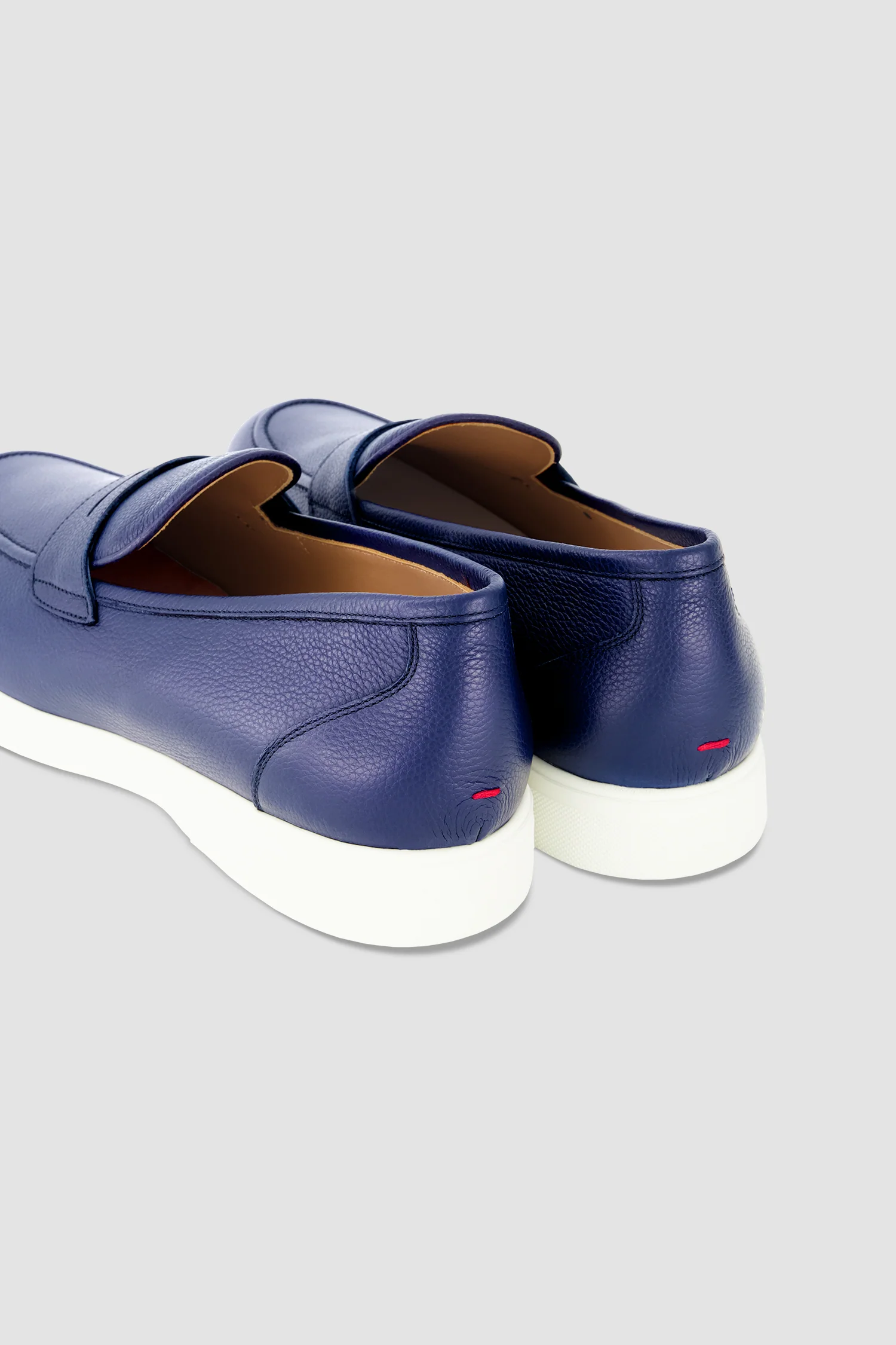 Kiton Blue Leather Loafers - Image 6