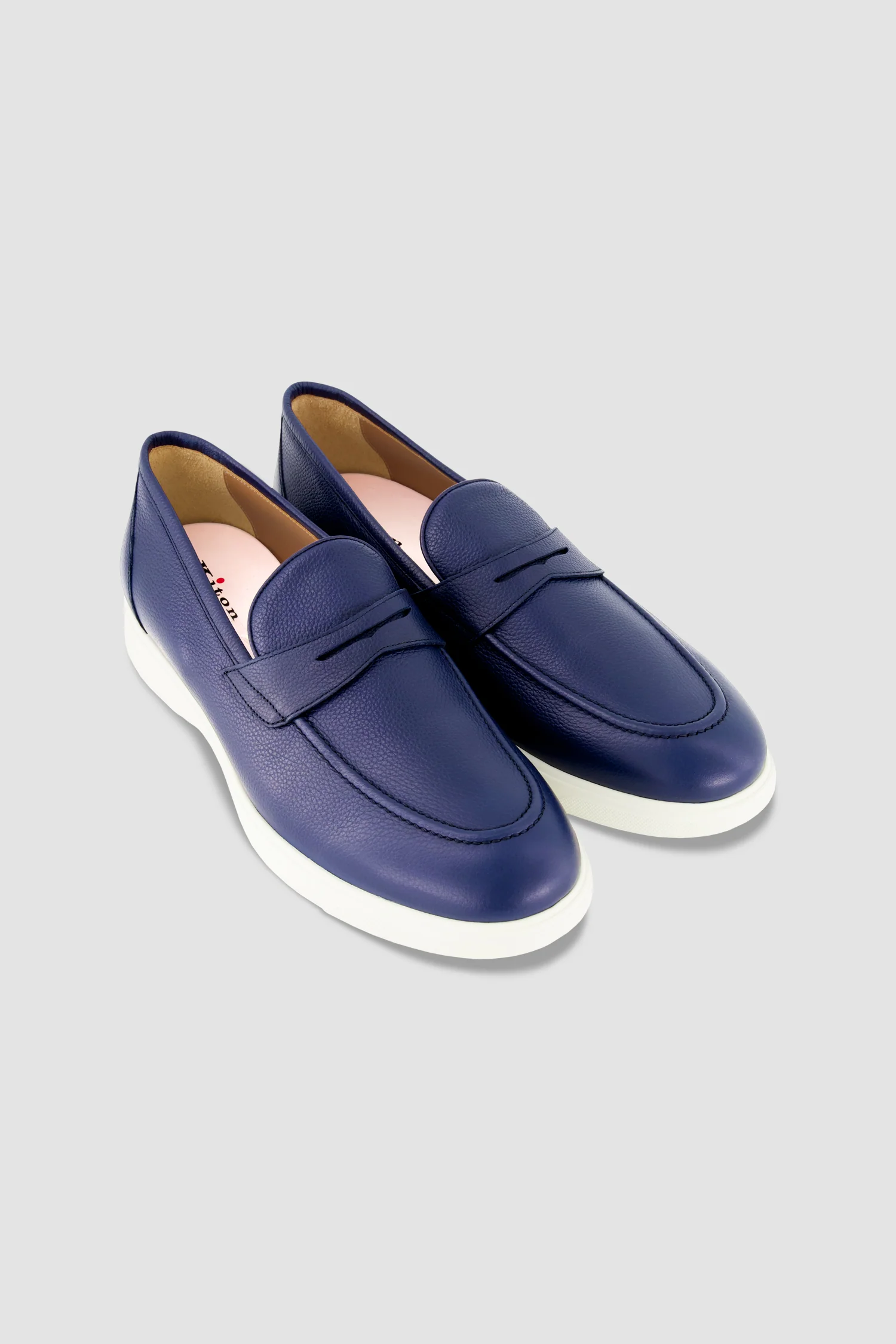Kiton Blue Leather Loafers - Image 8