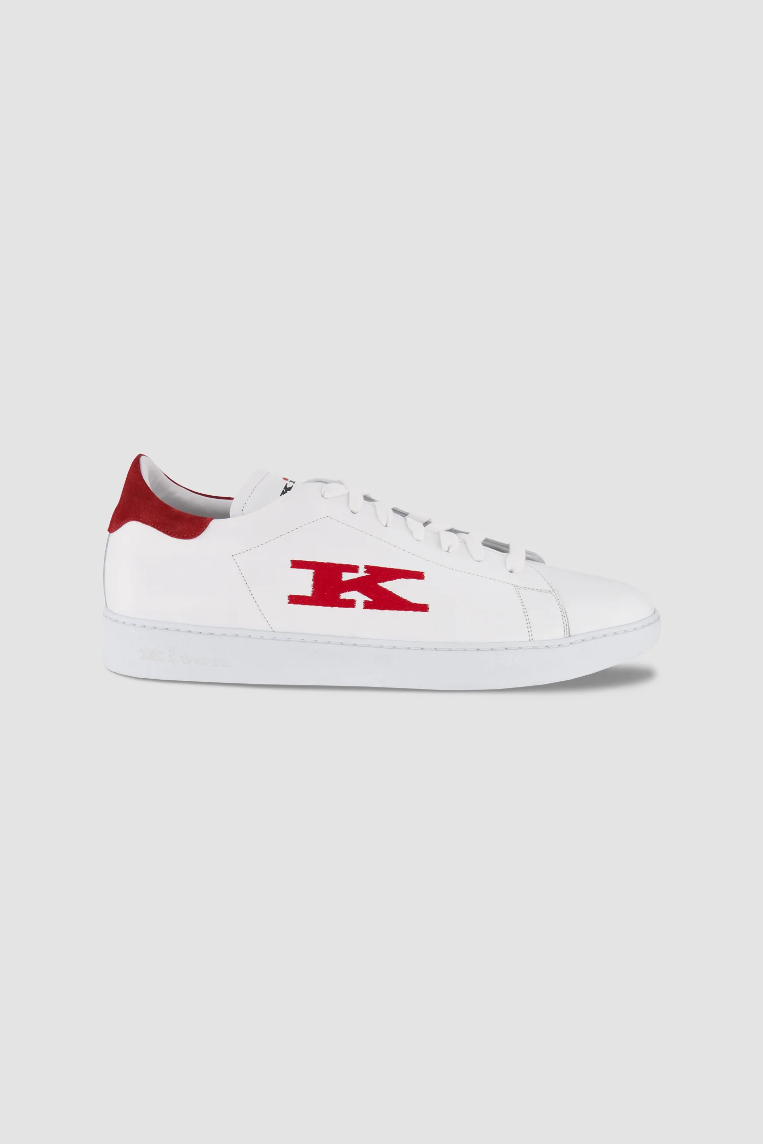 Kiton White/Red Calfskin Sneakers - Image 3