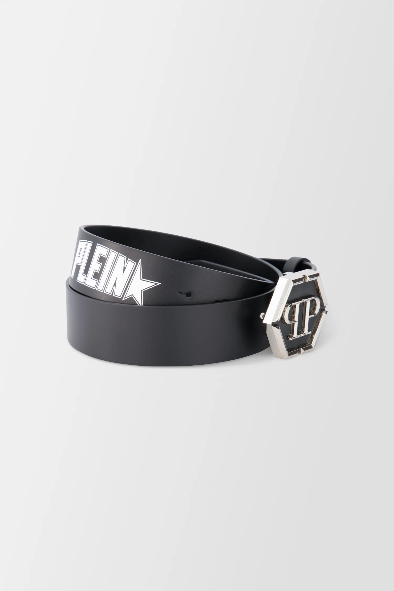 Philipp Plein Black Leather Star Belt - Image 3