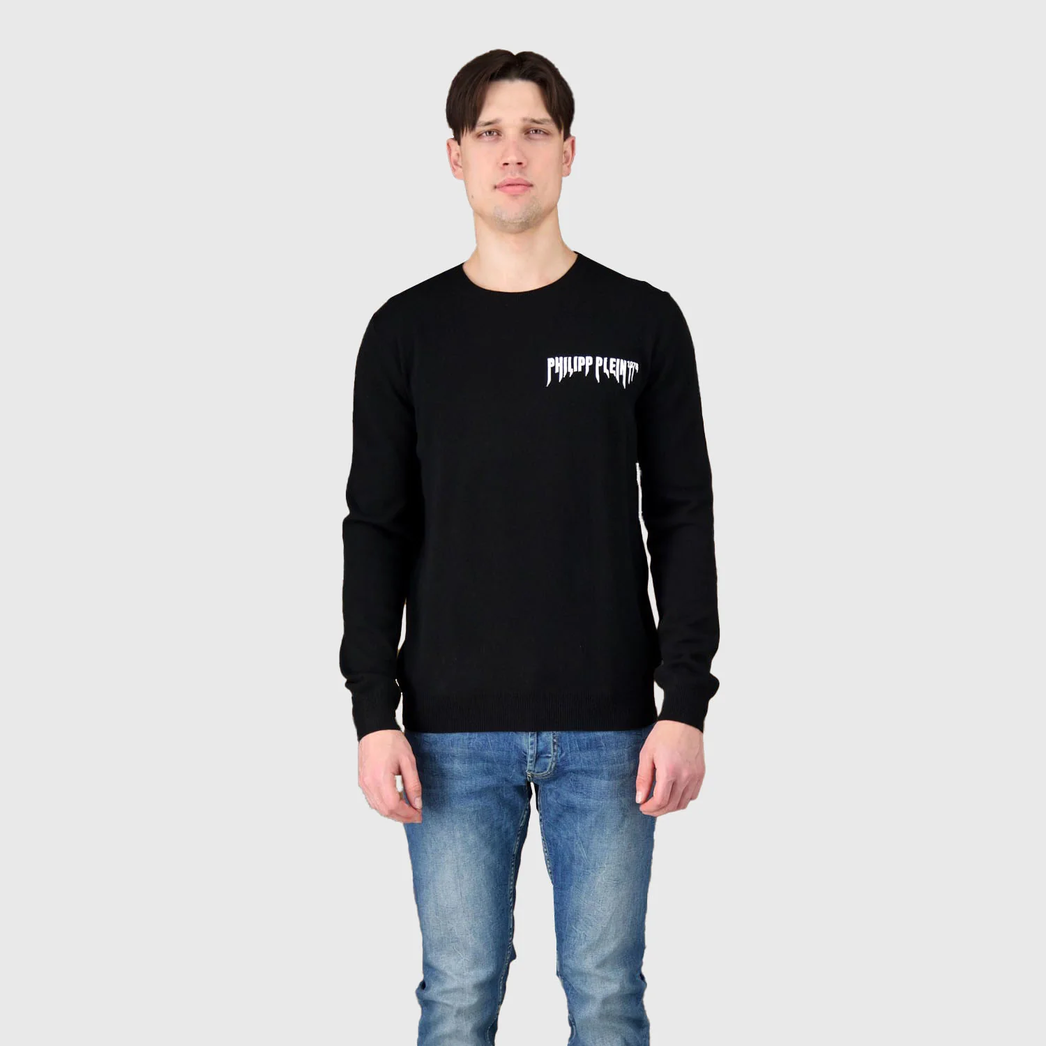 Philipp Plein Black Round Neck LS Pullover - Image 2
