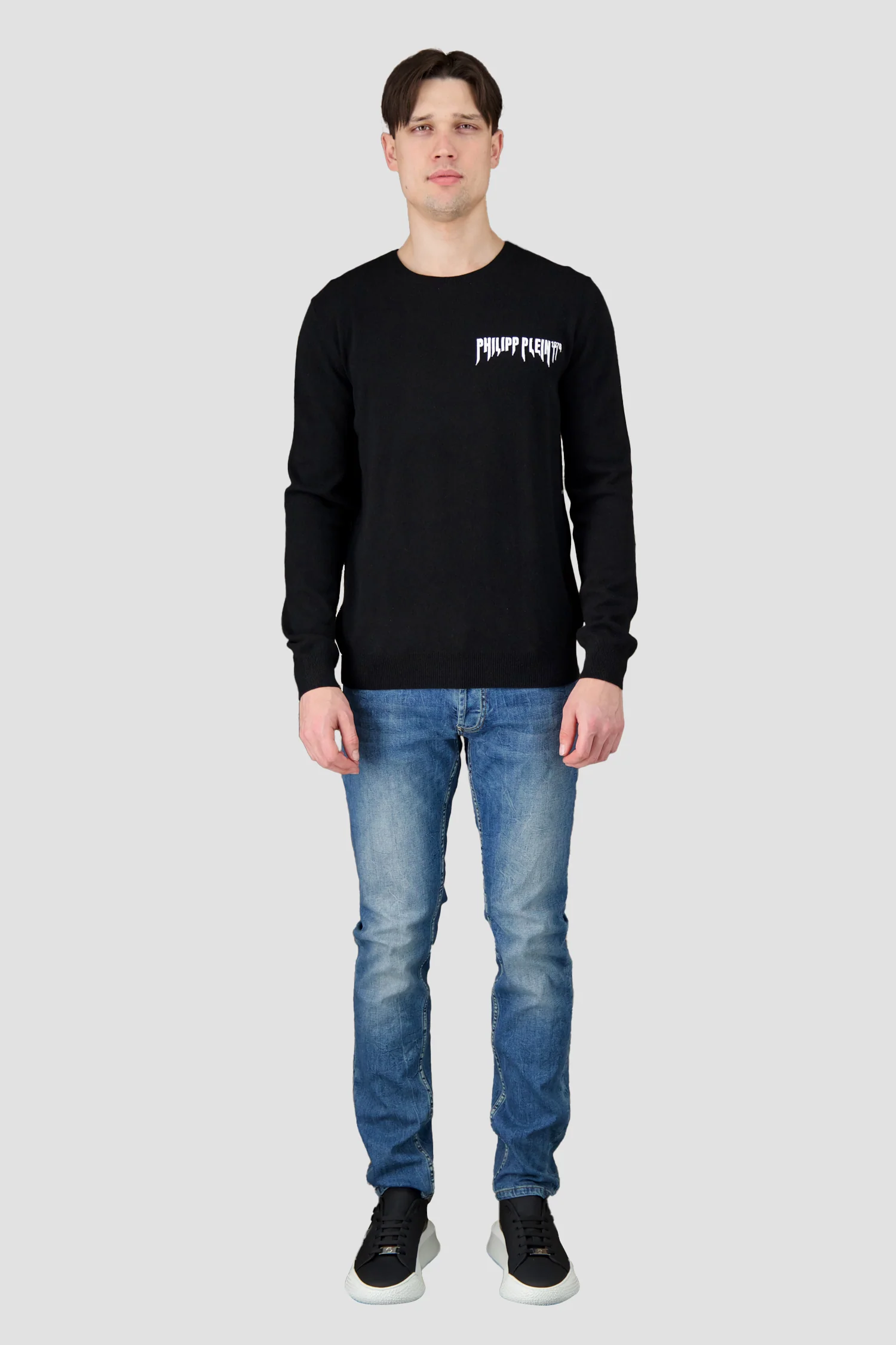 Philipp Plein Black Round Neck LS Pullover - Image 4