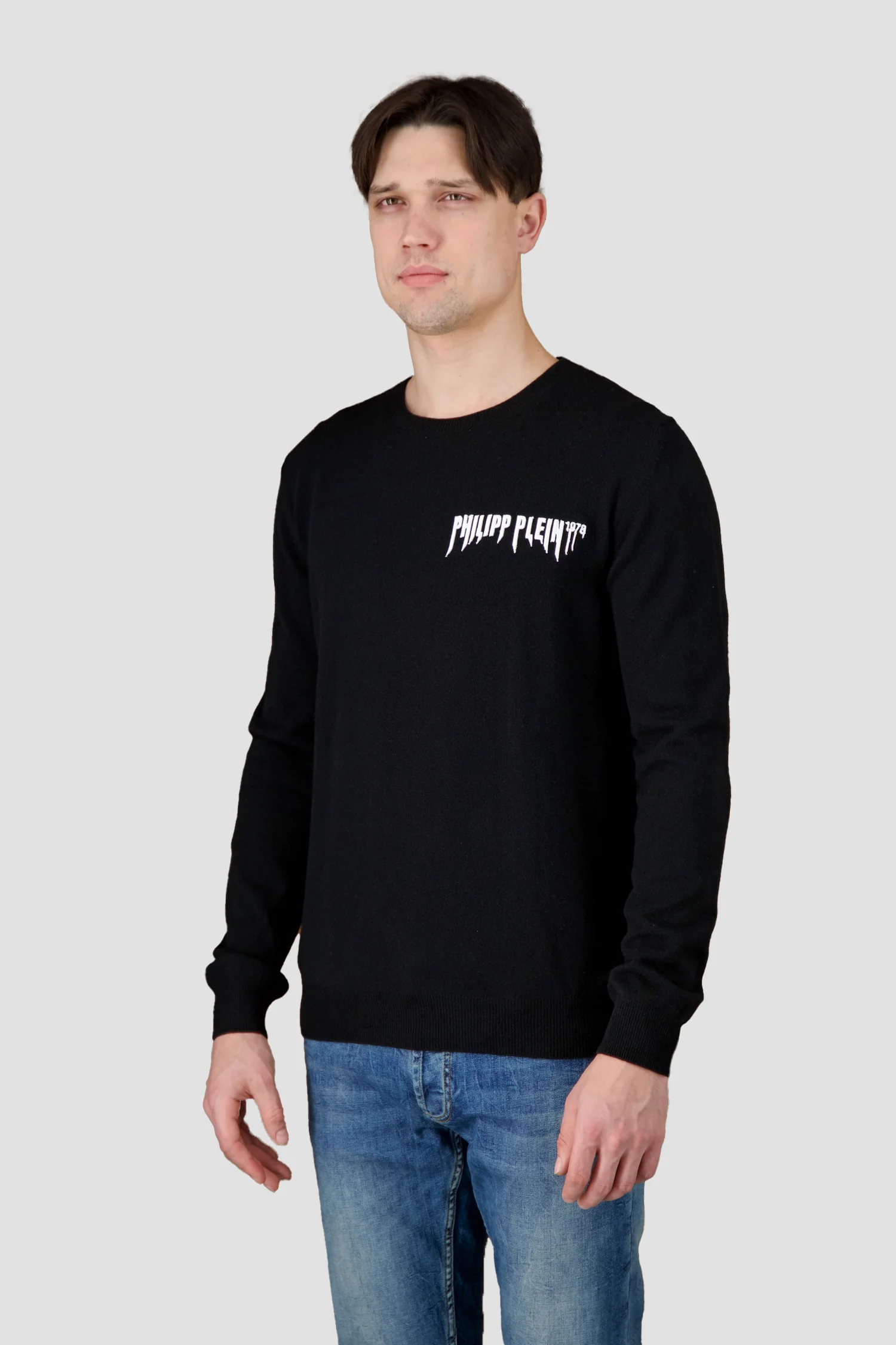 Philipp Plein Black Round Neck LS Pullover - Image 5