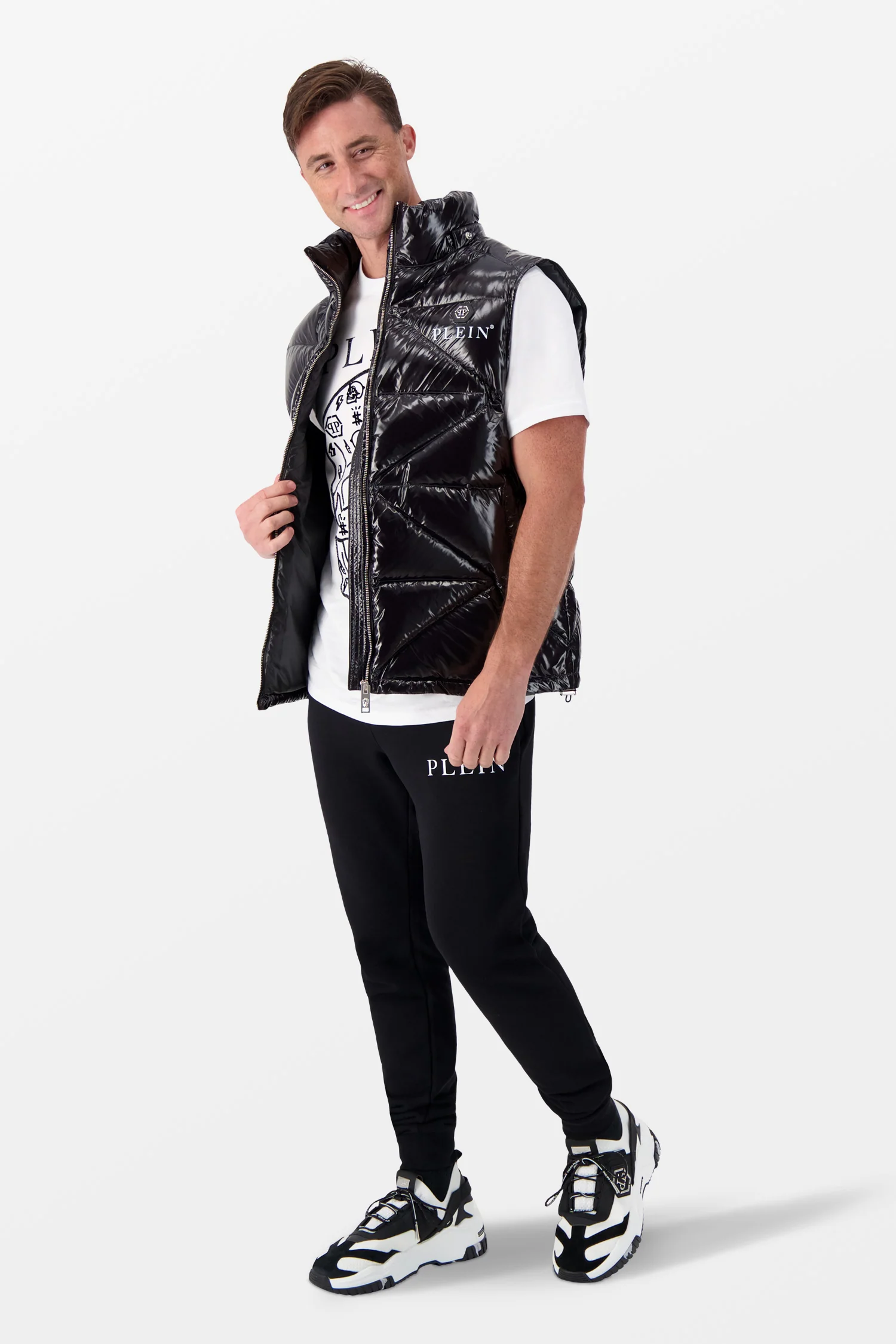 Philipp Plein Black Sleeveless Quilted Down jacket Hexagon - Image 3