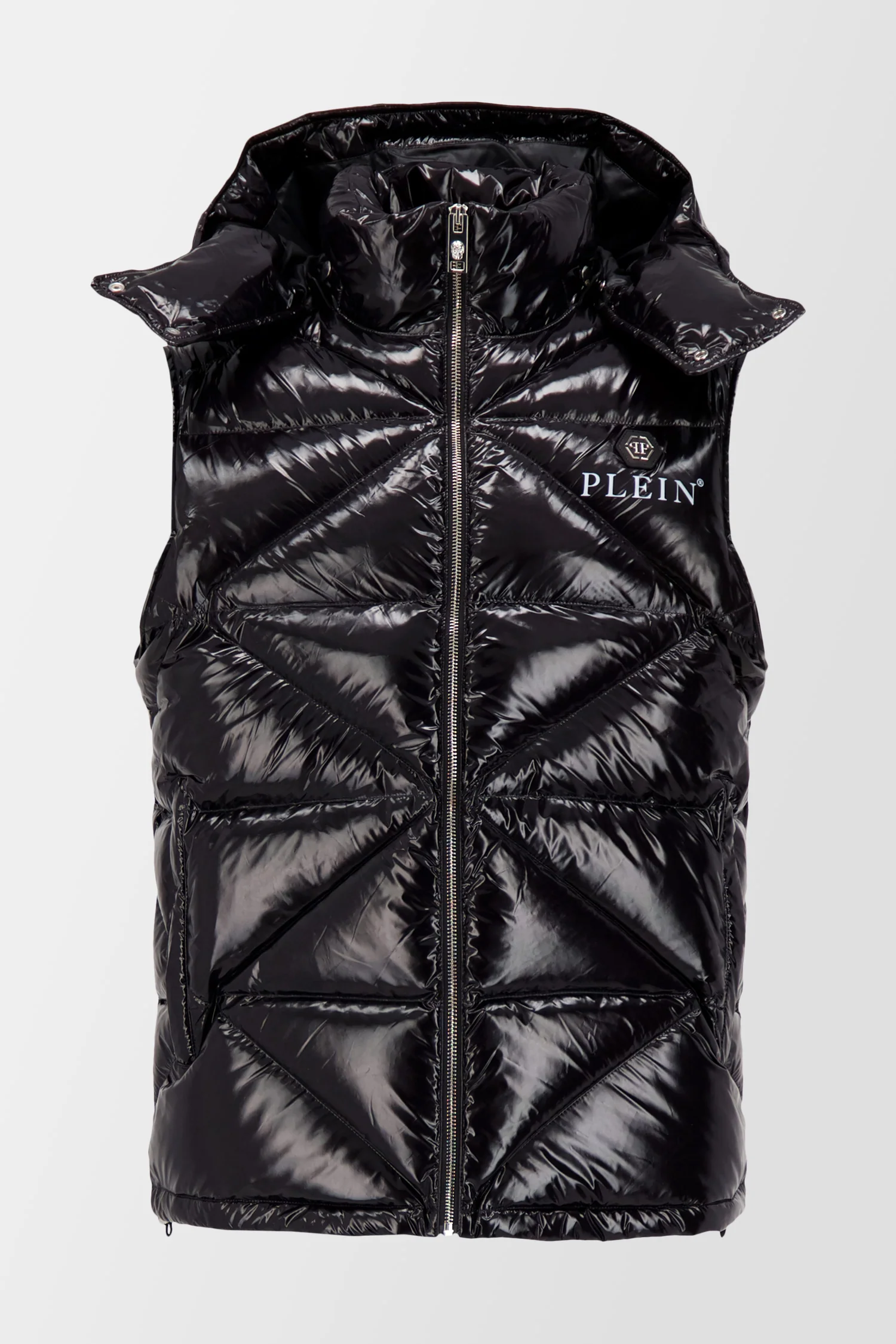 Philipp Plein Black Sleeveless Quilted Down jacket Hexagon - Image 8
