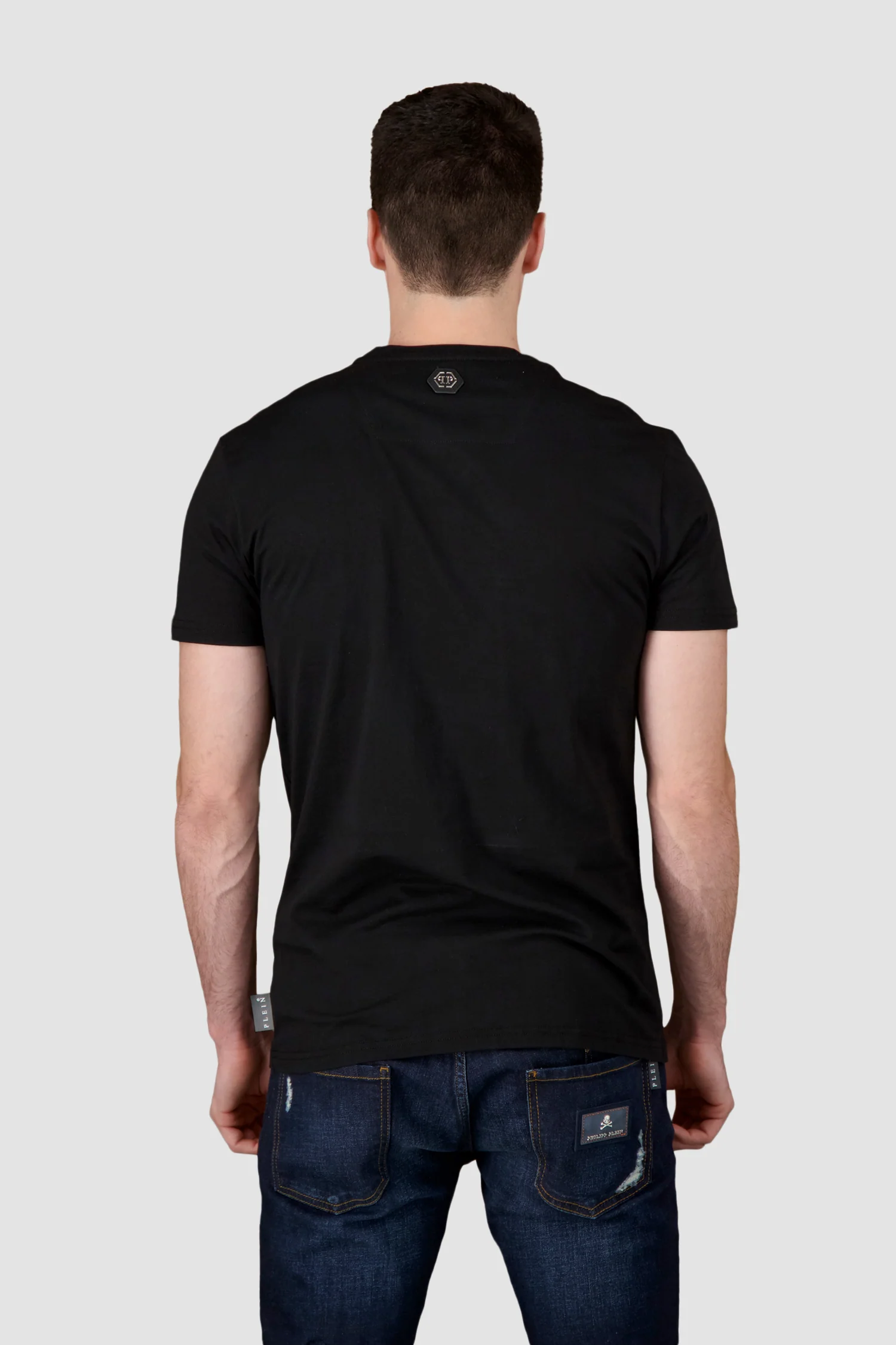 Philipp Plein Black/Yellow Round Neck Skull Rhinestone T-Shirt - Image 6