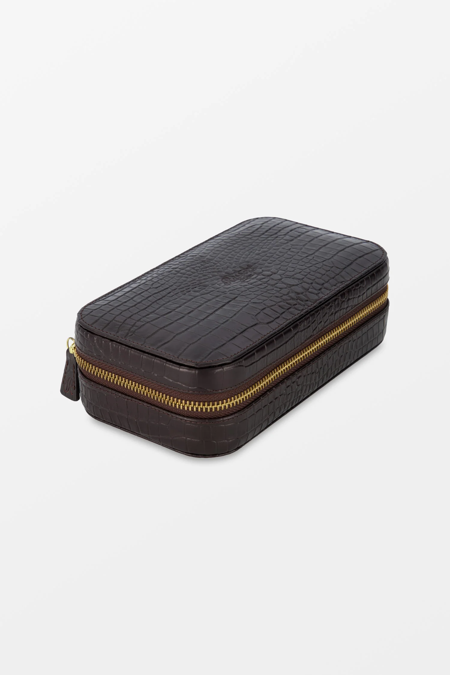 Rapport Brown Croco Brompton Three Cigar Case - Image 3