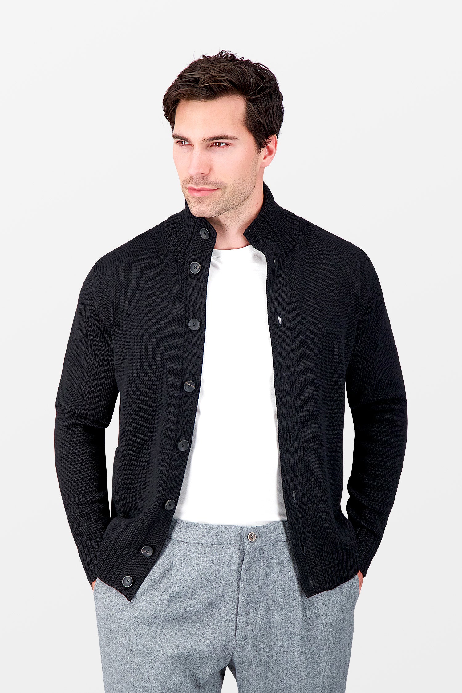 Zanone Black Chioto Mock Neck Sweater - Image 2
